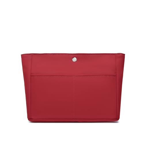 YONEBN waterproof Storage Bag Lightweight Large Capacity nylon Bag Inner Bag Handbag Organizer - color: Nylon/Burgundy Red