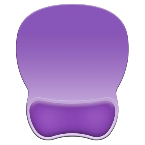 Ergonomic Mouse Pad with Wrist Rest, Comfortable Gel Concave Mouse Pad with Non-Slip Base, Pain Relief Mouse Pads with Smooth Wrist Support for Office & Home (Gradient Purple) - color: Gradient Purple