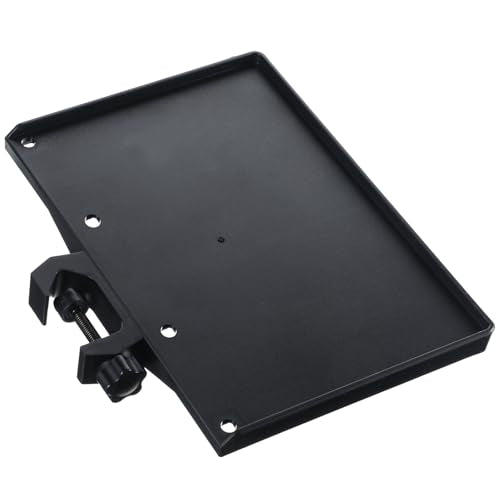 Microphone Stand Shelf Tray, 9.4" × 6.9" Plastic Shelf for Mic Stand Tray Clamp on Firm Rack Music Holder Adjustable with 4 Pound Capacity for Recording Stage Music Sheet Karaoke Podcast
