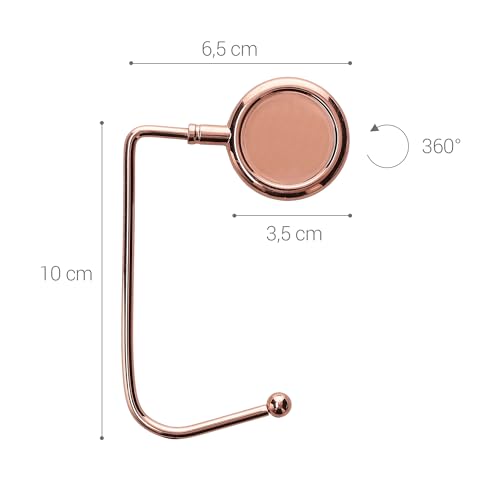 kwmobile Purse Hook for Table - Set of 2 Purse Holder - Handbag Hanger - Portable Bag Holder - Bag Hooks for Desk - Table Hook Rose Gold - color: Rose Gold