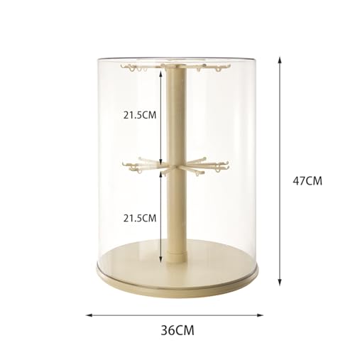 Rotating Display Case - 360° Clear Figure & Keychain Display Case with Dust Proof Cover,for 17/15cm Plush Dolls, Stackable Holder Display Shelf for Collectibles,NO Dolls (Rotate) - size: 18 Inch tall