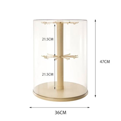Rotating Display Case - 360° Clear Figure & Keychain Display Case with Dust Proof Cover,for 17/15cm Plush Dolls, Stackable Holder Display Shelf for Collectibles,NO Dolls (Rotate) - size: 18 Inch tall