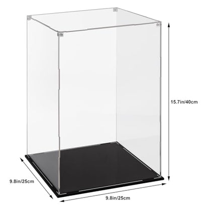 Cliselda Large Acrylic Display Case 10x10x16 inch for Collectibles, Sturdy Clear Acrylic Display Box Trophy Case Countertop Box , Assemble Dustproof Protection Showcase for Models Figures Doll - size: 10x10x16 inch