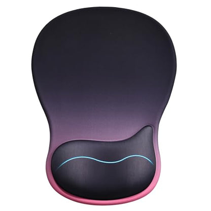 EooCoo Ergonomic Mouse Pad with Gel Wrist Rest Support Middle Concave Design, Relieve Wrist Pain Mousepad, Non-Slip Base for Laptop, Office Desk Accessories, Carpal Tunnel Syndrome Black Pink - color: Black Pink