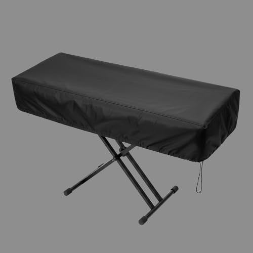 CashBeat 61 Key Piano Keyboard Dust Cover Waterproof Stretchy | Elastic cord lock closure, waterproof stretchy fabric, fits 61-key digital piano keyboard, dust protector, black - size: 61 key