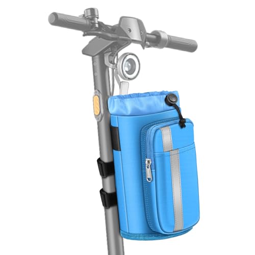 FINPAC Cup Holder for Bike, Universal Water Bottle Holder with Phone Pockets for Stroller Walker Golf Cart Rollator and Scooter, Outdoor, Biking - Blue - color: Blue