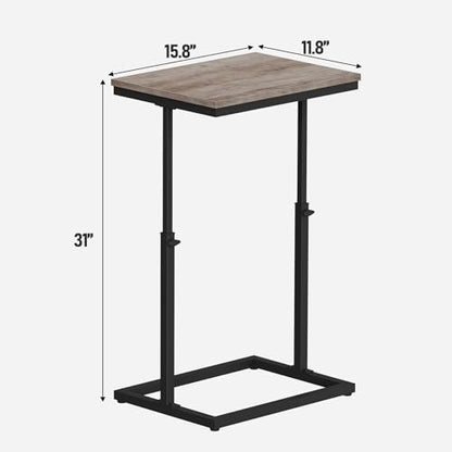 TUTOTAK End Table, Side Table, Tall Couch Table, Sofa Table, Living Room, Bedroom,Greige TB01BG083P - color: Greige, size: 1 Pack, style: Large