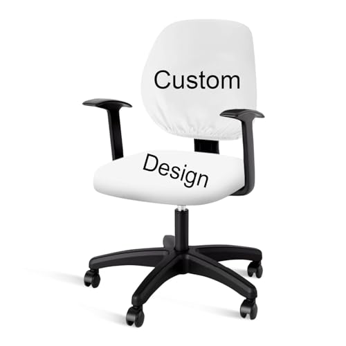 Customized Office Chair Covers 2 Piece Stretchable Computer Chair Seat Cover Personalized Universal Slipcover for Rotating Chair,Gaming Chair Protector Cover Custom Name Desk Accessories - color: Custom