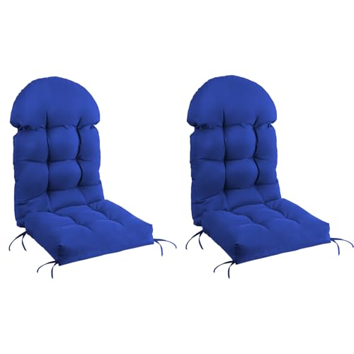 Adirondack Chair Cushions Set of 2, Rocking Chair Cushions High Back, Thickened Patio Chair pad for Indoor and Outdoor, 44''L x 19''W x 4''H - color: Dark Blue, size: Set of 2