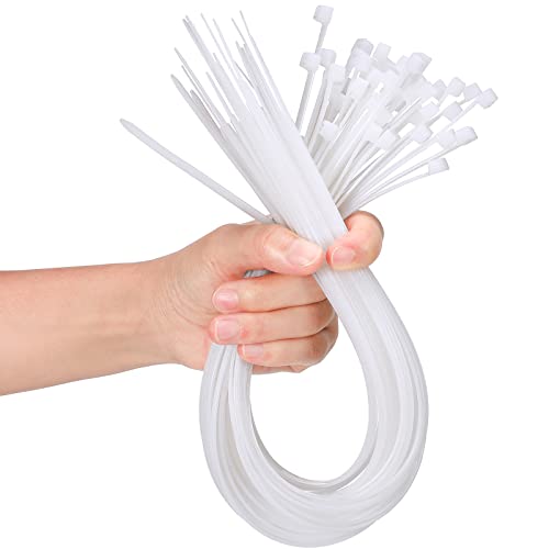 Shappy 18 Inch 50 Pcs Zip Ties Heavy Duty Strong Large Cable Wire Ties Zip Industrial Sturdy Wire, Awnings Tying Branches Bundling of Crops Fixed Water Pipes (White) - color: White, size: 18 inch