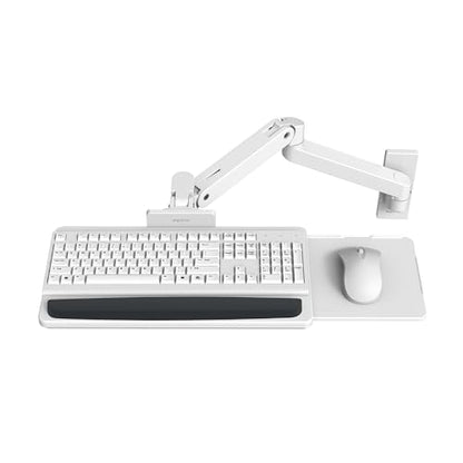 Ergotron – Upgraded LX Pro Premium Keyboard Arm, Wall Mount Adjustable Keyboard Tray – White - color: White