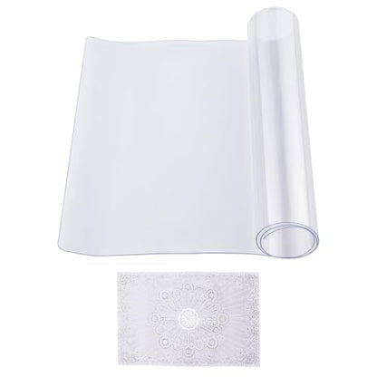 VEVOR Plastic Table Cover, 16 x 32 Inch 1.5 mm Thick Clear Rectangle PVC Desk Mat Protector, Waterproof & Easy Cleaning Desk Pad, for Office, Dresser, Dining Room, Night Stand - size: 32" x 16" (Rectangular)