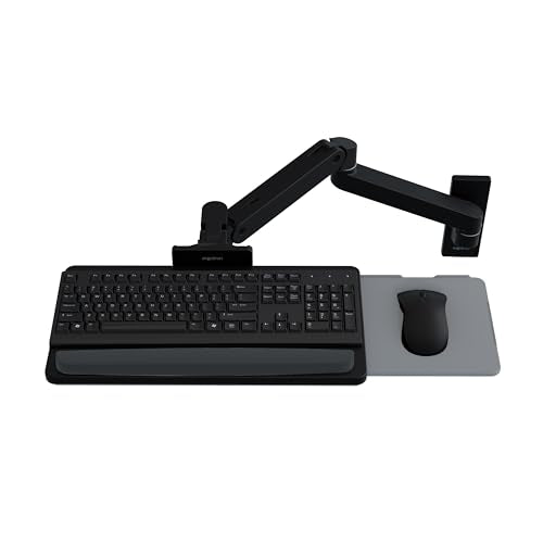Ergotron – Upgraded LX Pro Premium Keyboard Arm, Wall Mount Adjustable Keyboard Tray – Matte Black - color: Matte Black