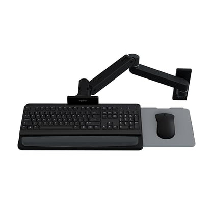 Ergotron – Upgraded LX Pro Premium Keyboard Arm, Wall Mount Adjustable Keyboard Tray – Matte Black - color: Matte Black