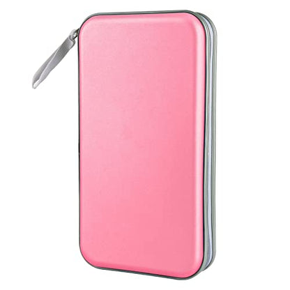 Siveit CD Case holder, 80 Capacity CD/DVD Case Holders Wallet Hard Plastic CD DVD Disc Cases Storage Binder for Car Home Office Travel (Pink) - color: Light Pink