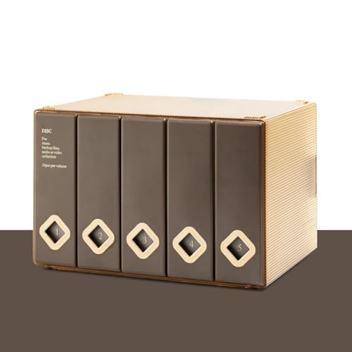 CD Case, 120 Capacity CD/DVD Case Holders Wallet Hard Plastic DVD Disc Cases Storage Binder for Car Home Office Travel (1, 120 Capacity Coffee) - color: 120 Capacity Coffee
