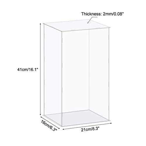 MECCANIXITY Acrylic Display Case Box Clear Dustproof Protection Showcase 8.3x6.3x16.1 Inch for Collectibles Display - size: 8.3x6.3x16.1 Inch