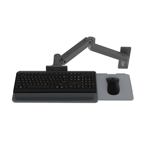 Ergotron – Upgraded LX Pro Premium Keyboard Arm, Wall Mount Adjustable Keyboard Tray – Dark Grey - color: Dark Grey