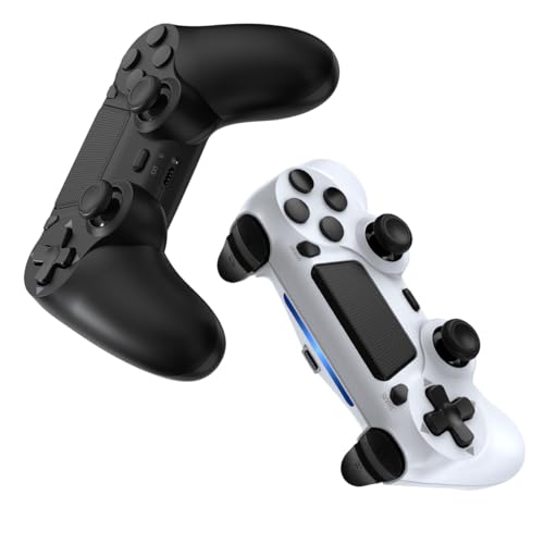Wuthur 2 Pack Wireless Controller Compatible with PS4 / Pro/Slim (Black & White) - color: Black & White