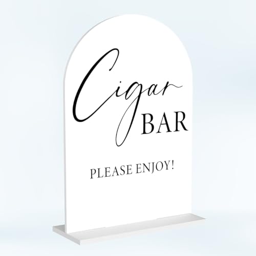 Wedding Cigar Bar Sign Acrylic Arch Wedding Bridal Shower Baby Shower Welcome Table Signs for Ceremony and Reception 7 x 5 Inches Decor1327 - color: Cigar