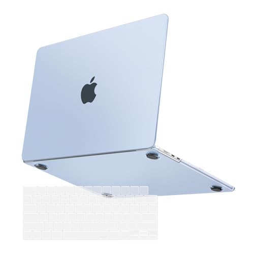 MOSISO Ultra-Thin & Seamlessly Closes Cover Compatible with MacBook Air 13 inch Case M5 M4 M3 M2 2026-2022 A3449 A3240 A3113 A2681, 2 in 1 Kit Anti-Fingerprints Shell for Mac Air 13.6, Pastel Blue - color: Pastel Blue