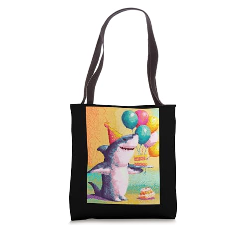 Shark Animal Retro Gamer Birthday Party Tote Bag