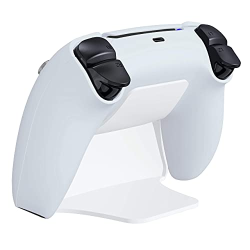 playvital White Controller Display Stand for ps5, Gamepad Accessories Desk Holder for ps5 Controller with Rubber Pads - color: White
