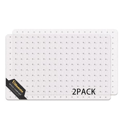 Plastic Office Chair Mat for Carpeted Floors, 2 Pack Heavy Duty Floor Mat,Eco-Friendly Series Studded Carpet Desk Chair Mats-30'' x 48'' (30 inches X 48 inches X 2 PCS- NO Lip) - size: 30 inches X 48 inches X 2 PCS- NO LIP