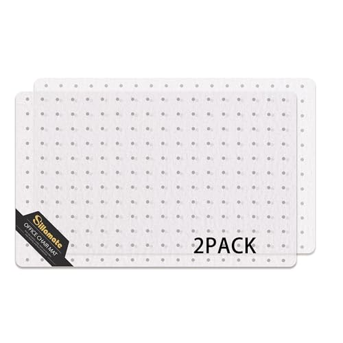 Plastic Office Chair Mat for Carpeted Floors, 2 Pack Heavy Duty Floor Mat,Eco-Friendly Series Studded Carpet Desk Chair Mats-30'' x 48'' (30 inches X 48 inches X 2 PCS- NO Lip) - size: 30 inches X 48 inches X 2 PCS- NO LIP