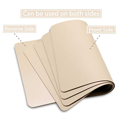 Wipeable Placemats Leather Table Mats Waterproof Heat-Resistant Easy to Clean for Dining Table Set Kitchen Table (2, Buff) - color: Buff, size: set of 2