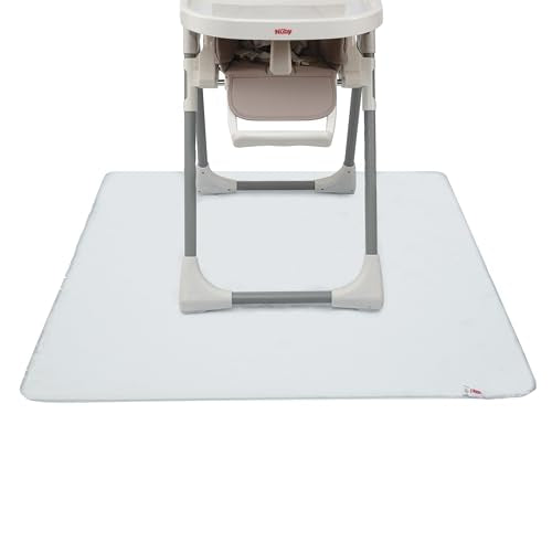 Nuby High Chair Square Floor Mat - Waterproof and Clear Floor Mat - Protects Floor from Spills and Messes - 49.5" x 49.5" - style: Square