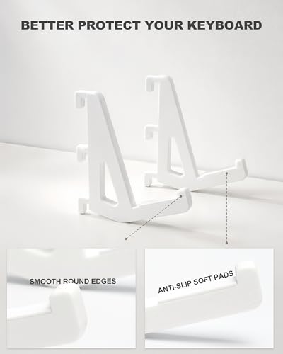 Mechanical Keyboard Holder for IKEA SKADIS Pegboard Accessories | White | Keyboard Stand | Space-Saving Desk Organizer, Gaming Office | 4PCS - color: White