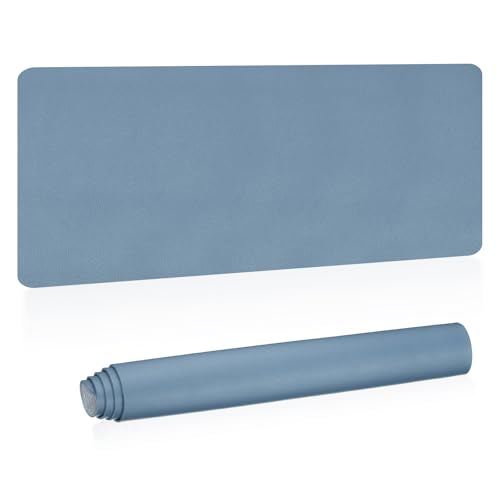 PATIKIL 48x17 Non-Slip Waterproof PU Leather Desk Pad Dual Sided Desk Protector Cover for Office.homeStudy, Grey Blue - color: Grey Blue, size: 48"x17"