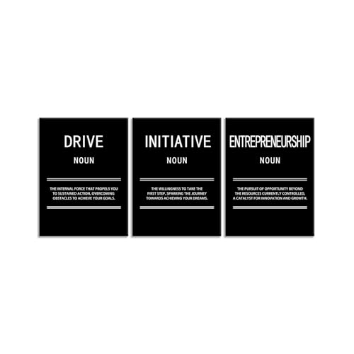 Inspirational Canvas Wall Art for Office Entrepreneurship Initiative Drive 3 Panel Motivational Leadership Print Poster Painting Modern Inspiring Artwork for Home Living Room Wall Decor[36''Wx 16''H] - color: Inspirational-11, size: 16.00" x 36.00"