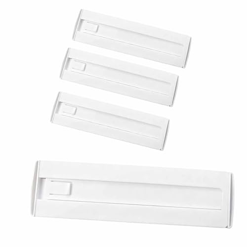 4 Pcs Drawer Dividers for Clothes, 3.15" High 11.34"-19.69" Adjustable Expandable Dresser Drawer Organizer, Clear Plastic Separators for Dresser, Baby Clothing (4, white‌) - color: white‌