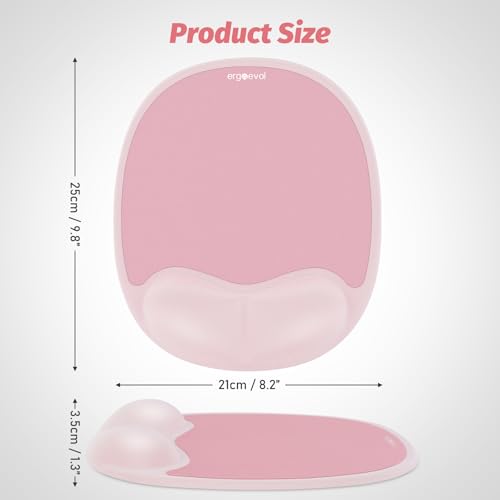 Ergonomic Mouse Pad with Wrist Rest & Elbow Support, Memory Foam Cushion, Non-Slip Base, Pain Relief for Office, Home & Gaming, Compatible with Vertical Ergonomic Mouse (Blush Pink) - color: Blush Pink
