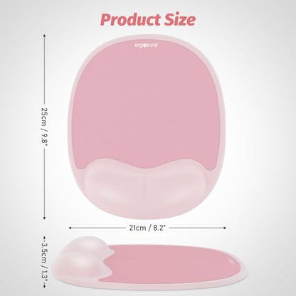 Ergonomic Mouse Pad with Wrist Rest & Elbow Support, Memory Foam Cushion, Non-Slip Base, Pain Relief for Office, Home & Gaming, Compatible with Vertical Ergonomic Mouse (Blush Pink) - color: Blush Pink