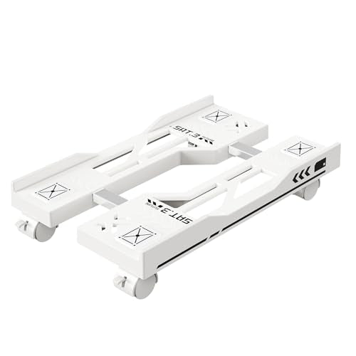 Adjustable Computer Tower Stand, Mobile PC Stand for Floor with 4 Locking Caster Wheels Fits Most PC, Under Desk CPU Holder for Office, Gamers and Students (White) - color: White