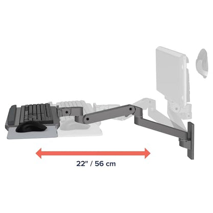 Ergotron – Upgraded LX Pro Premium Keyboard Arm, Wall Mount Adjustable Keyboard Tray – Dark Grey - color: Dark Grey