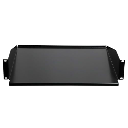 Aeons 2U 19-inch Universal Server Shelf Rack Mount Cantilever Center Mount Shelf 15" Deep, Fixed Server Rack Cabinet Shelf Black - style: 2U-15" Solid