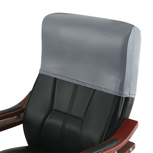 Waterproof Office Chair Headrest Cover,PU Leather Stretch Headrest Protector for Office Chairs,Head Rest Covers for High Back Computer Chairs,Furniture,Recliner Chair,1PC, Light Gray - color: Light Gray, size: 1PC