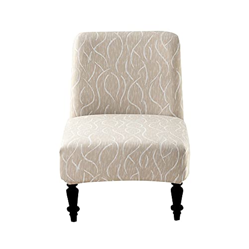 Eco-Ancheng Armless Chair Slipcover Removable Armless Accent Chairs Covers Washable Armless Slipper Chair Slipcover Printed Armless Chair Furniture Protector Covers for Living Dining Room Hotel - color: A4