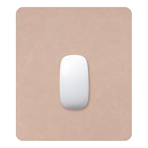 Smalll Premium PU Leather Desk Pad - Non-Slip Waterproof Mouse Pad with Stitched Edges Portable Size Mouse pad for Home Ofiice 9.8"x 8.3" S Beige - color: Beige, size: 9.8" x 8.3"