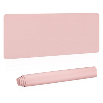 Patikil Desk Mat, 48""x17" Non-Slip Waterproof PU Leather Desk Pad Dual Sided Home Work Study, Light Pink - color: Light Pink, size: 48"x17"