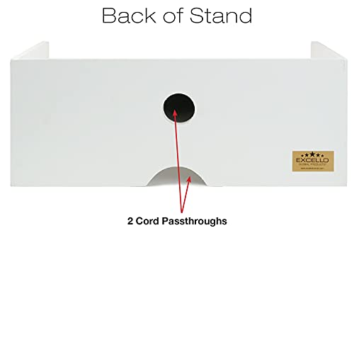 EXCELLO GLOBAL PRODUCTS Wooden Monitor Stand: Includes Drawer for Desktop Organization of Notebooks, Pens, Pencils & Office Supplies (White) - color: White