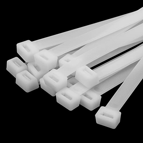 Armpow 12 inch White Zip Ties Heavy Duty 80 PCS, 250 LBS Ultra Exclusive Strong Plastic Wire Ties, Large Cable Ties Extra Long Tie Wraps, Indoor and Outdoor UV Resistant - color: White, size: 12 inch