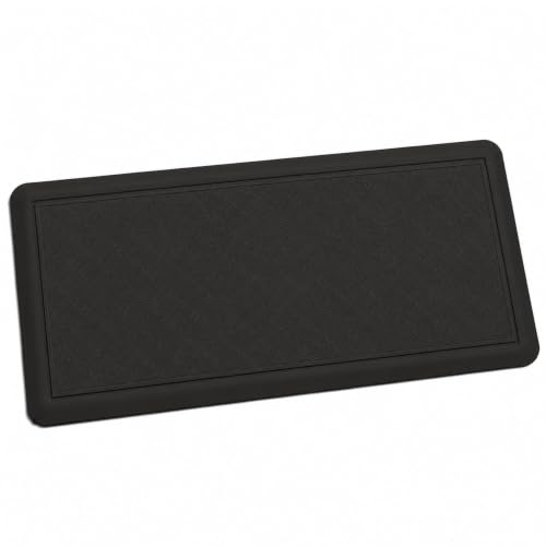 24 x 60 Inch Extra Support Anti Fatigue Comfort Kitchen Mat, Waterproof Long Kitchen Runner, Non-Slip Standing Desk Mat, Commercial Pads for Offices, Home, Garages (Barcelona Black, 24'' x 60'') - color: Barcelona Black, size: 60"L x 24"W x 0.8"Th