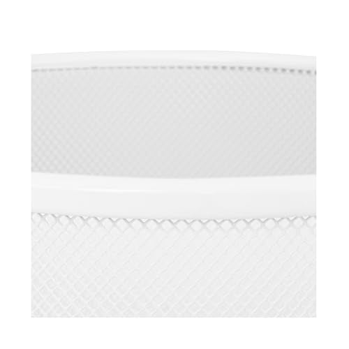 2-Pack 6-Gallon Round Steel Mesh Trash Can, Recycling Wastebasket, White | Versatile and ventilated bin measures 13.75" high with a 11.5" top diameter - color: White