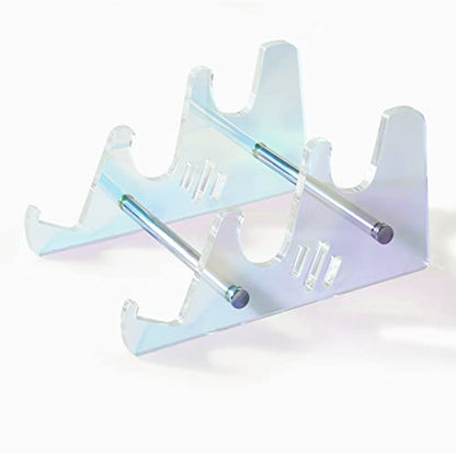 3-Tier Acrylic Keyboard Display Stand, Colorful Clear Keyboard Storage Holder, Mechanical Keyboard Collection Holders Rainbow Desk Accessories
