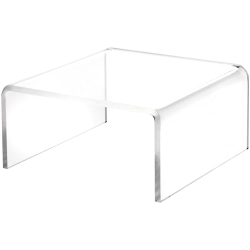Plymor Clear Acrylic Short Square Display Riser, 2.5" H x 5" W x 5" D (3/16" thick) - size: 2.5" x 5" x 5"